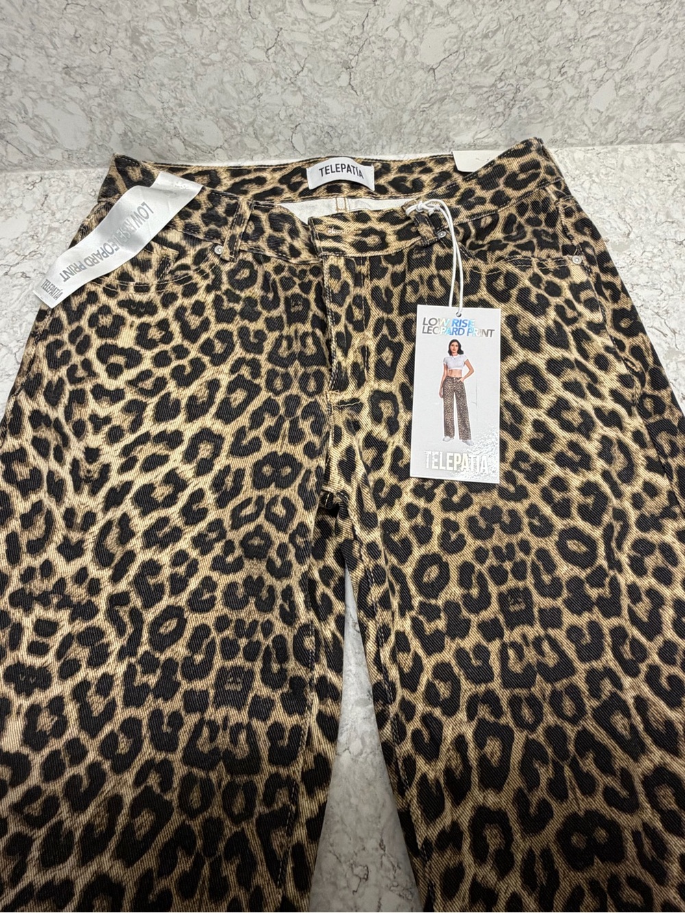 ZIPPER NEEDS FIXING-Telepatía Leopard Print Wide Leg Pants - Brown/Black